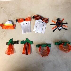 2/$15 Set of 8 Halloween Hair Clips | Orange & Black | Kids